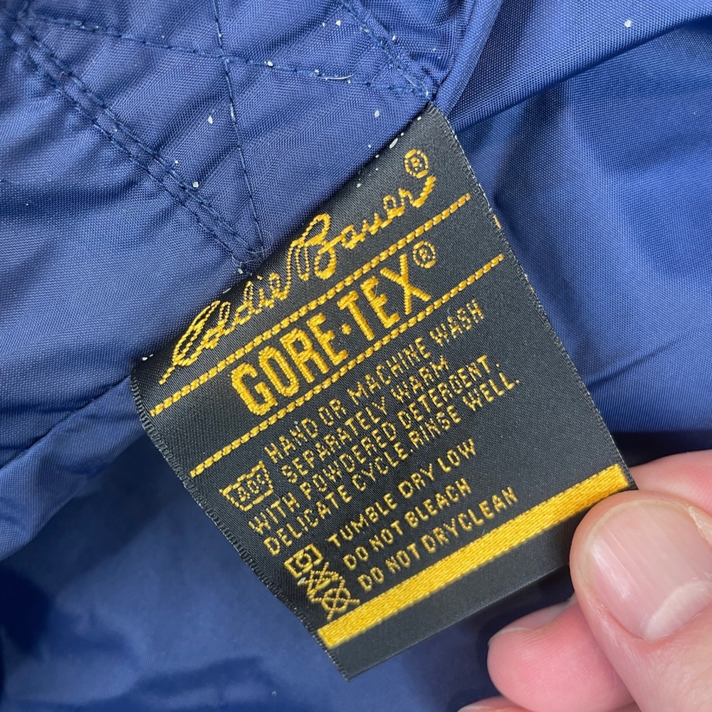 Eddie Bauer GORE-TEX Teal Blue Hooded Parka Jacket Unisex L - Picture 5 of 16